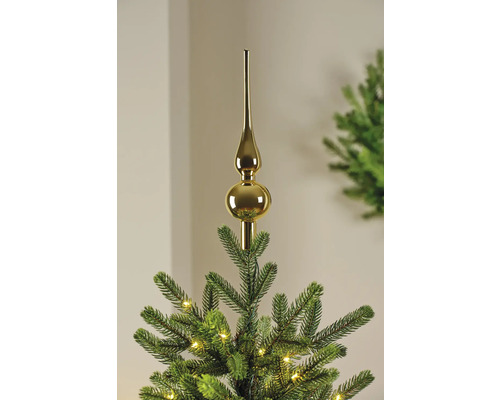 Guldfärgad julgransspira på en julgran