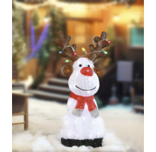 Dekorativ lysande ren för utomhusbruk med horn och halsduk