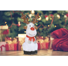 Dekorativ ren med belysning för jultiden.