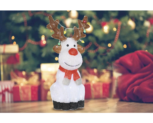 Dekorativ ren med belysning för jultiden.