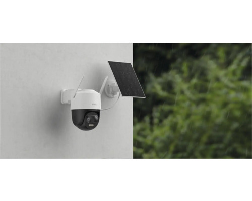 Övervakningskamera med solpanel för utomhusmontering
