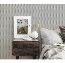 Väggdekoration med tredimensionell tapet i sovrummet