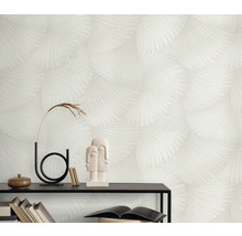 Dekorativ tapet med fläktmönster i en ljus nyans