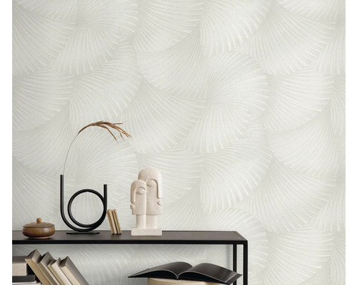 Dekorativ tapet med fläktmönster i en ljus nyans