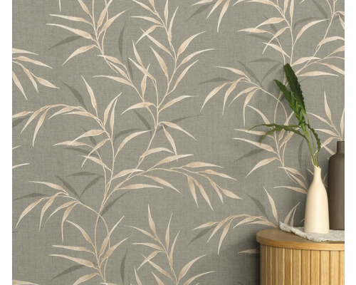 Tapet med bambumönster på väggen