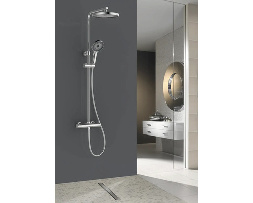 Duschsystem med huvud- och handdusch i badrummet