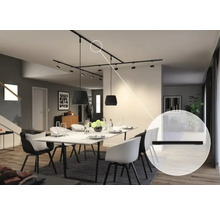 Matsal med skensystem och pendellampor