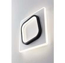 Fyrkantig LED-vägglampa med rundad, mörk ram