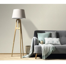 Vardagsrum med golvlampa, soffa, kuddar och fleecefilt