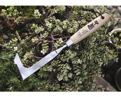 Fog- och kantskrapa med blad i rostfritt stål och trähandtag