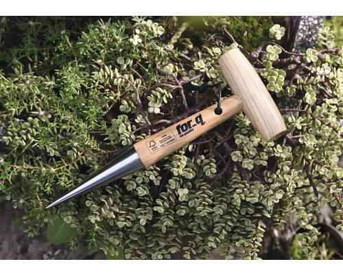 Planteringspinne av trä och metall på växter