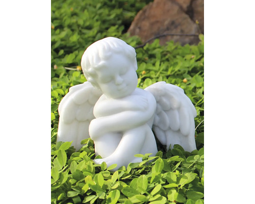 Ängelstaty i sten för trädgården