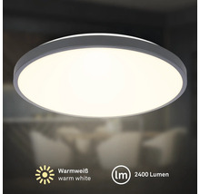 Rund LED-taklampa med 2400 lumen och varmvitt ljus