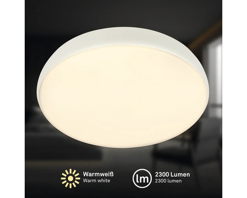 Rund taklampa med 2300 lumen och varmvitt ljus