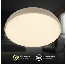 Rund taklampa med 2300 lumen och varmvitt ljus