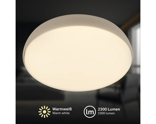 Rund taklampa med 2300 lumen och varmvitt ljus