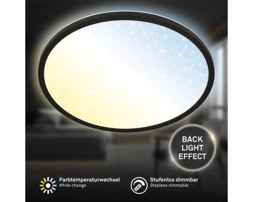 Oval taklampa med färgbytesfunktion och steglös dimbarhet