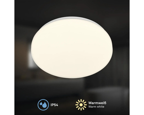 Rund taklampa med IP54-skydd och varmvitt ljus