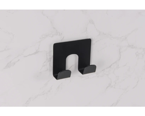 Svart handdukshållare för väggmontering