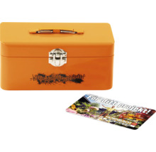 Orange verktygslåda med tryck och Hornbach presentkort