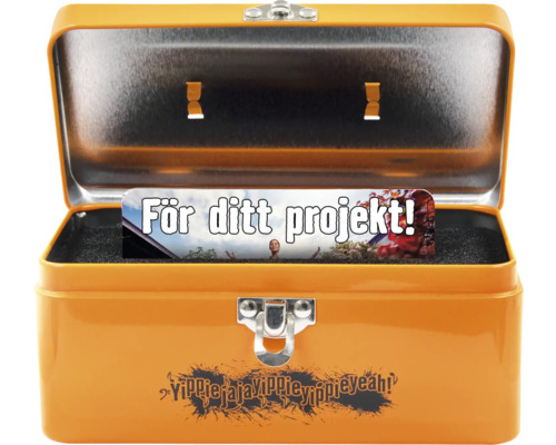 Öppen verktygslåda med texten För ditt projekt!