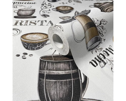 Tapetrulle med kaffemotiv