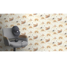 Tapet med flygplans-, regnbågs- och stjärnmönster