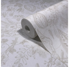 Rulle papperstapet med blommönster