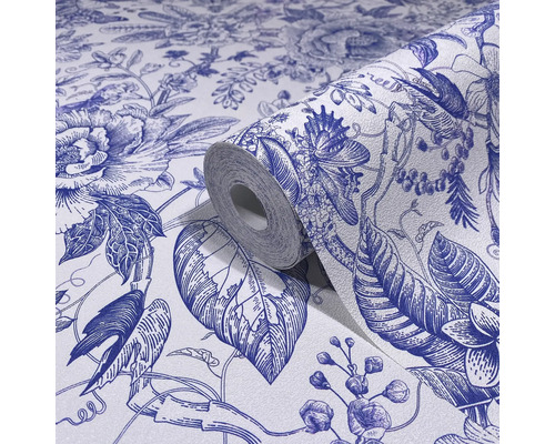 Tapetrulle med blommönster