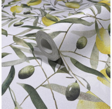 Tapetrulle med oliv- och citronmönster