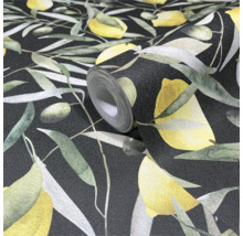 Tapetrulle med citron- och olivmönster