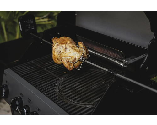Grillad kyckling på spett på en grill