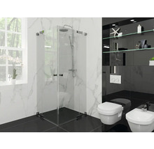 Modernt badrum med duschkabin, toalett och bidé