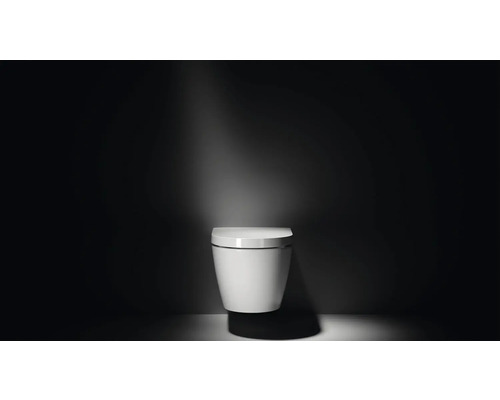 Vägghängd toalett med djup spolning och sluten design