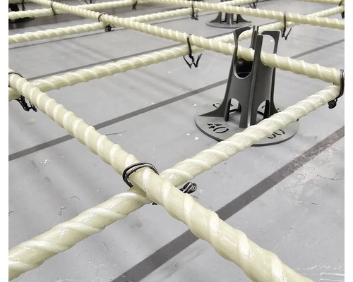 Glasfiberarmering med distanshållare för betongarbeten