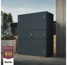 Rymligt trädgårdsskåp för förvaring av trädgårdsredskap och verktyg utomhus.