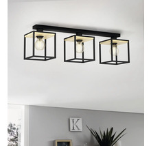 Taklampa med tre lampor i geometrisk design