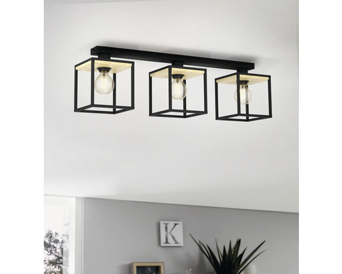 Taklampa med tre lampor i geometrisk design