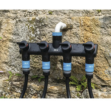 Trädgårdsbevattningsfördelare med fyra anslutningar