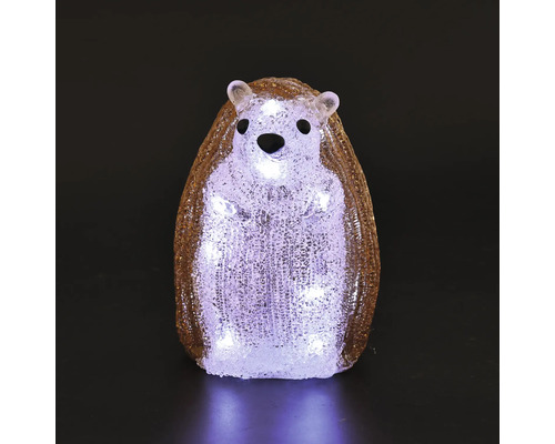 LED-dekorationsfigur igelkott i strukturerad plast med belysning.