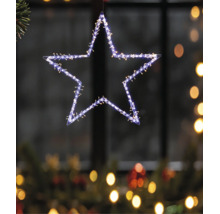 Hängande LED-stjärna för juldekoration med kallvita och varmvita lampor.