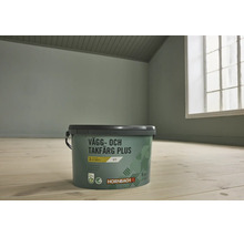 Hornbach vägg- och takfärg Plus i vitt, 5 liters hink, helmatt, för inomhusbruk.