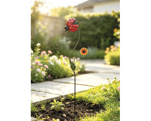 Dekorationsstav LAFIORA nyckelpiga metall 115cm