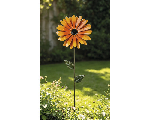 Dekorationsstav LAFIORA blomma metall 115cm orange
