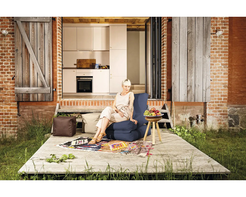 Sittsäck fåtölj SITTING POINT Twist Scuba jeansblå 90x70x80cm (180x70x60cm)