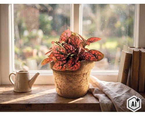 Hypoestes mix FLORASELF Hypoestes krukstorlek Ø6cm (Image AI modified or generated)
