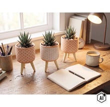 Kaktus & Aloe mix FLORASELF 7-15cm Ø5,5cm sorterade sorter (Image AI modified or generated)