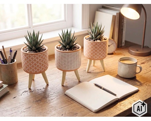 Kaktus & Aloe mix FLORASELF 7-15cm Ø5,5cm sorterade sorter (Image AI modified or generated)