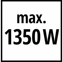 Symbol för maximal elektrisk effekt på 1350 Watt