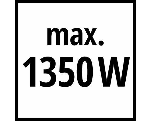 Symbol för maximal elektrisk effekt på 1350 Watt